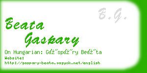 beata gaspary business card